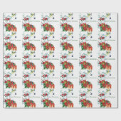 Witte Kaketoe Presenteert Prettig Kerstfeest Cadeaupapier (Vlak)