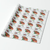 Witte Kaketoe Presenteert Prettig Kerstfeest Cadeaupapier (Uitgerold)