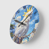 Witte kaketoe ronde klok (Hoek)
