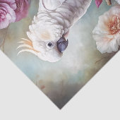 Witte Kaketoe Rozentuin Decoupage Tissuepapier (Detail)