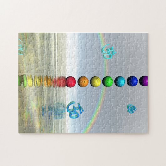 witte kakras legpuzzel (Horizontaal)