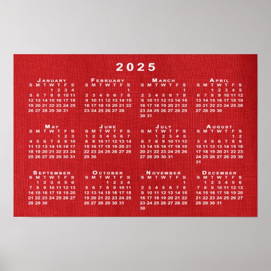 Witte kalender 2025 op  foto poster (Voorkant)