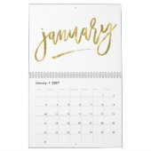 Witte Kalender 2026 Met Nep Gouden Maanden (Jan 2027)
