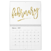 Witte Kalender 2026 Met Nep Gouden Maanden (Feb 2027)