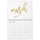 Witte Kalender 2026 Met Nep Gouden Maanden (Mar 2027)