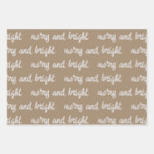 Witte kalligrafie Aangepaste kerstGezegden Kraft Inpakpapier Vel (Voorkant 2)