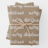Witte kalligrafie Aangepaste kerstGezegden Kraft Inpakpapier Vel (In situ)