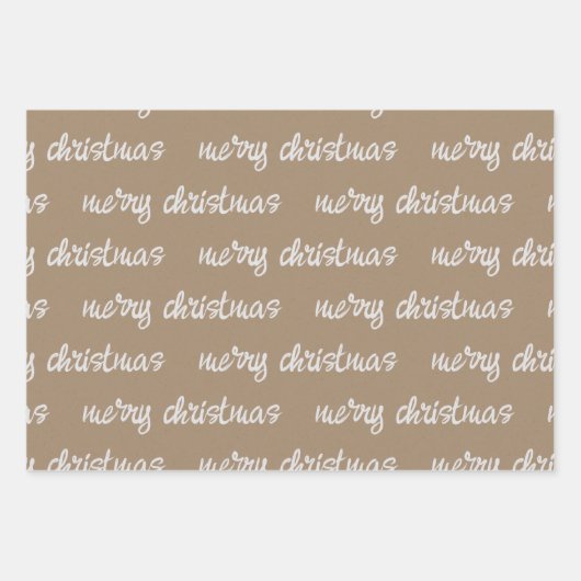 Witte kalligrafie Aangepaste kerstGezegden Kraft Inpakpapier Vel (Voorkant)