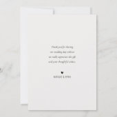 witte kalligrafie bruiloft bedankkaart (Achterkant)