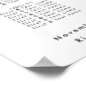 Witte kalligrafie bruiloft welkom zitplaatsen kaar poster (Hoek)