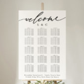 Witte kalligrafie bruiloft welkom zitplaatsen kaar poster