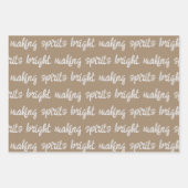 Witte kalligrafie kerstsong Verses Kraft Wrap Inpakpapier Vel (Voorkant 2)