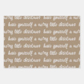 Witte kalligrafie kerstsong Verses Kraft Wrap Inpakpapier Vel (Voorkant)