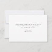 witte kalligrafie met trouwfoto bedankkaart (Achterkant)