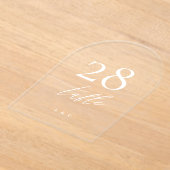 Witte kalligrafie Modern Acryl Boog Tafelnummer (Laagn)