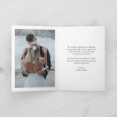 Witte  kalligrafie Moderne foto bruiloft Bedankkaart (Binnen)