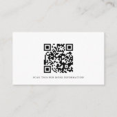 Witte kalligrafie QR-code trouwdetails kaart (Achterkant)