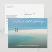 Witte kalligrafie Social Distancing Wedding Delay Briefkaart (Voorkant / Achterkant)