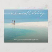 Witte kalligrafie Social Distancing Wedding Delay Briefkaart (Voorkant)