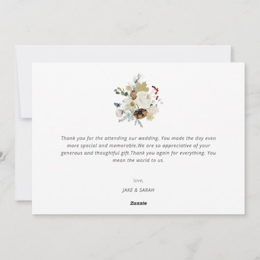 witte kalligrafie vakantie trouw aankondiging (Achterkant)