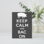 Witte kalm houden en bacon briefkaart (Staand voorkant)