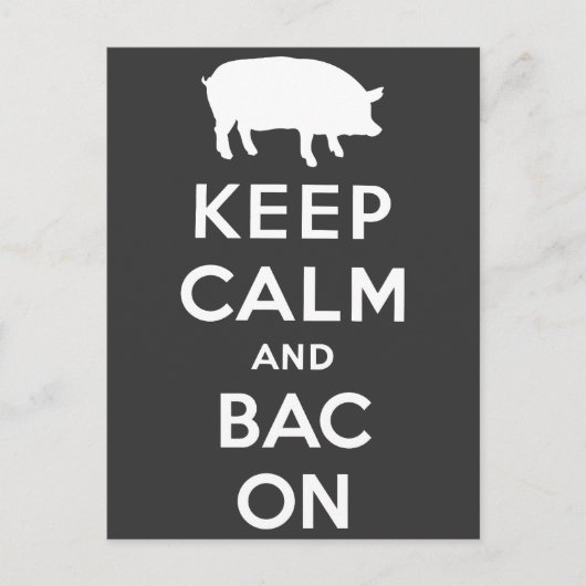 Witte kalm houden en bacon briefkaart (Voorkant)