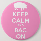 Witte kalm houden en bacon ronde button 6,0 cm (Voorkant)