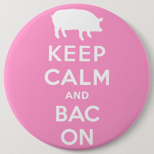 Witte kalm houden en bacon ronde button 6,0 cm (Voorkant)