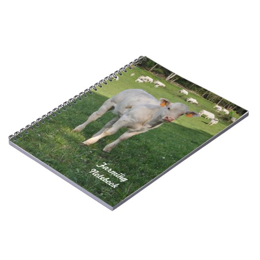 Witte kalverenkooi-notebook notitieboek (Linkerzijde)