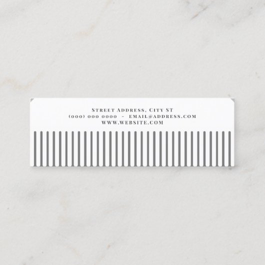 Witte kamappeltjes mini visitekaartje (Achterkant)