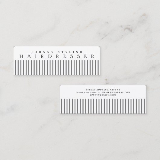 Witte kamappeltjes mini visitekaartje (Voorkant / Achterkant)