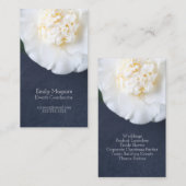 Witte kamellia-bloem met ruimte voor tekst visitekaartje (Voorkant / Achterkant)