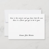 Witte kamellia sumi-inkt en japanese waterverf bedankkaart (Achterkant)