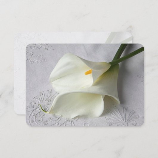 Witte kammeling op linnen save the date (Voorkant / Achterkant)