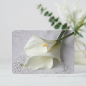 Witte kammeling op linnen save the date (Staand voorkant)