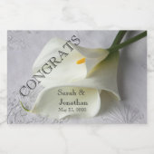 Witte kammeling op linnen sparkling wijnetiket (Enkel label)