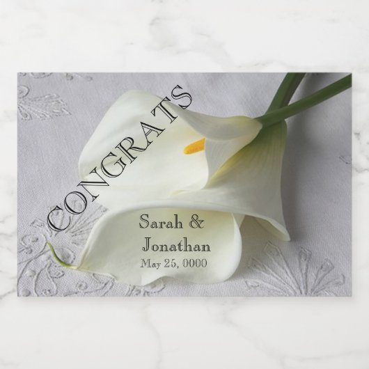 Witte kammeling op linnen sparkling wijnetiket (Enkel label)