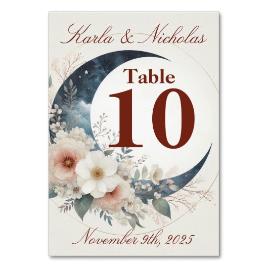 Witte & kaneel Moonflower bruiloft Kaart (Achterkant)