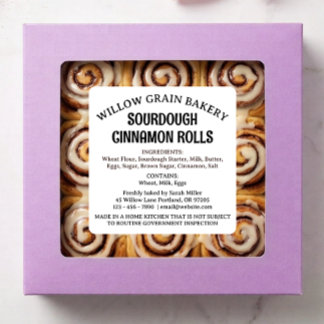 Witte kaneelbroodjes Sourdough Cottage Law Label