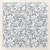 Witte kant 1 glazen onderzetter (Voorkant)