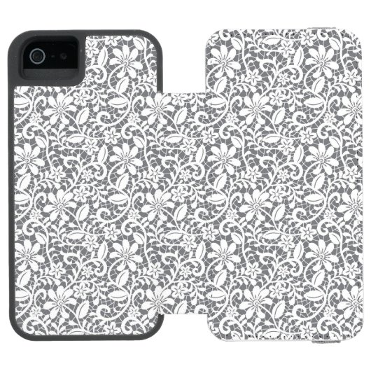 Witte kant 1 incipio iPhone portemonnee hoesje (Agenda Open)