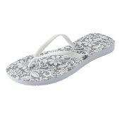 Witte kant 1 teenslippers (Schuin)