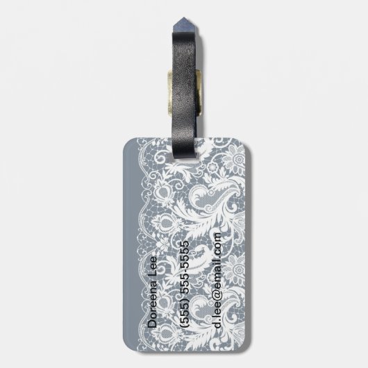 Witte kant 2 bagagelabel (Achterkant verticaal)