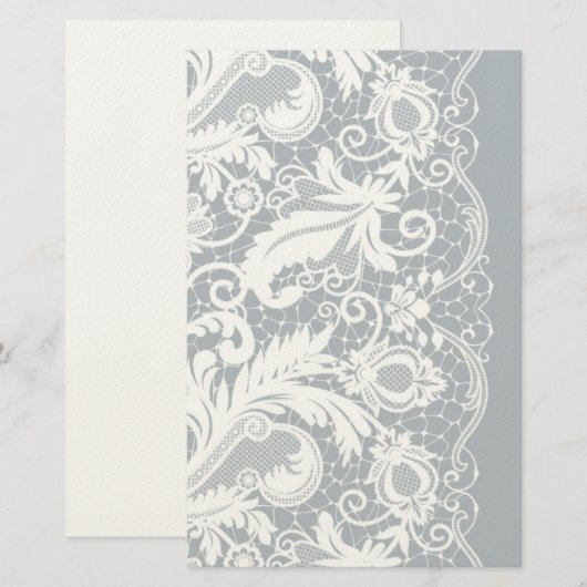 Witte kant 2 briefpapier (Voorkant / Achterkant)