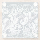 Witte kant 2 glazen onderzetter (Achterkant)