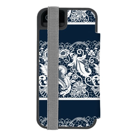 Witte kant 2 incipio iPhone portemonnee hoesje (Agenda Achterkant)