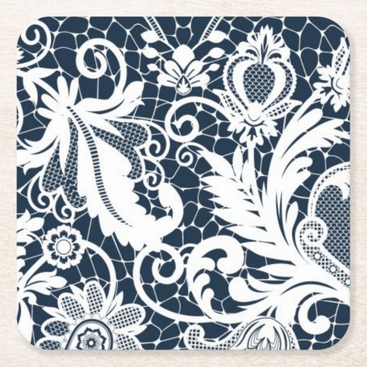 Witte kant 2 kartonnen onderzetters (Voorkant)