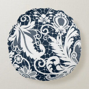 Witte kant 2 rond kussen