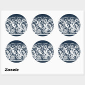 Witte kant 2 ronde sticker (Vel)