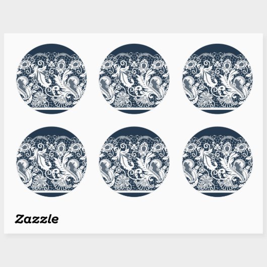 Witte kant 2 ronde sticker (Vel)